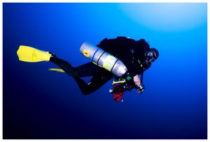 Megalodon CCR diver at 60m depth